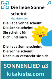 Vier, hier kommt die sonne. Die Liebe Sonne Scheint Lied Kita Kiste