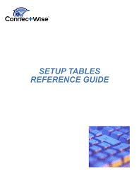 Connectwise manage help desk's service dashboards and reporting options provide data on ticket details, issue resolution times, and service team performance. Setup Tables Reference Guide
