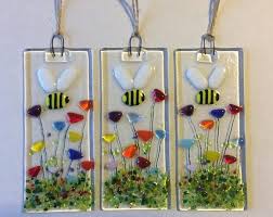 Remove the glass flower piece and clean thoroughly under running water. Handmade Fused Glass Spring Meadow Flowers Sun Light Catcher Hanging Gift Decoration Red Yellow Blue Or Pinky Honey Bee Wall Art Bee Wall Art Fused Glass