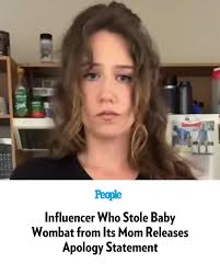 🔗: bit.ly/3DJMoWw The American influencer who faced backlash for the video  she posted of herself taking a baby wombat from its mother in Australia, is  speaking out for the first time. 📷: