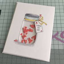 When the need for a card arises, and you are short on time, all you have to do is stamp the appropriate sentiment onto the card, and you are finished. How To Make A Shaker Card Jar Of Hearts