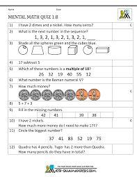 Squares, rectangles, circles, triangles, ovals and diamonds (rhombuses). First Grade Mental Math Worksheets