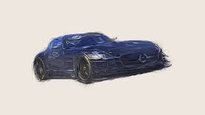 The company can trace its origins back to the creation of the first internal combustion engine by karl benz in 1886. Mercedes Benz Sls Amg Gt3 45th Anniversary Car Drawing Digital Art By Carstoon Concept