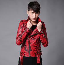 Click To Buy 2017 Harajuku Korean Fashion Motorcycle Red Faux Leather Jacket Men Vintage Slim F Red Jacket Leather Leather Jacket Faux Leather Jacket Men
