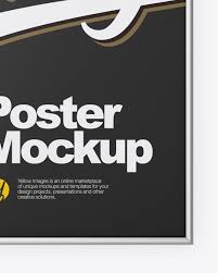Download Metallic Frame Poster Mockup In Indoor Advertising Mockups On Yellow Images Object Mockups PSD Mockup Templates