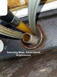 First check moen anabelle faucet supply pipeline and sink valve size are the same or not. Replacing Installing Moen Renzo Kitchen Faucet Terry Love Plumbing Advice Remodel Diy Professional Forum