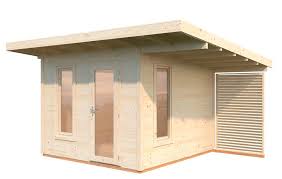 Wie sie ein gartenhaus selber bauen, erklären die vielen bauanleitungen, die sie hier auf selbst.de finden. Gartenhaus Flachdach Holzhaus Bausatz Natur 300x290cm Kleinem Seitlichen Anbau Vom Garten Fachhandler