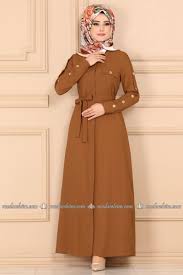 Onden Dugmeli Tesettur Elbise 3015ast305 Tutun Moda Selvim Elbise Moda Giyim