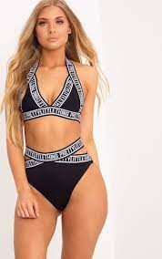 Adira Black Plt Strap Bikini Bottoms Bikinis Swimwear Strap Bikini