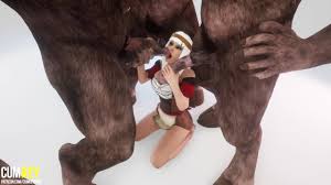 Chica con grandes tetas engendra monstruos | Monstruo Big Cock | Porno 3D  Vida Salvaje