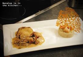 Cailles Au Vin Jaune Et Cepes Puree De Topinambour Au Foie Gras Wanalee Is In The Kitchen Vin Jaune Puree De Topinambour Poulet Au Vin Jaune
