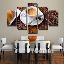 Proudly made in the usa, this design is printed on paper and set within a black frame. 5 Piece Canvas Art Steaming Coffee Cup Pictures On The Wall For The Kitchen Food Quote Print Painting Dining Hall Decor No Hall Decor Kitchen Wall Decor Decor