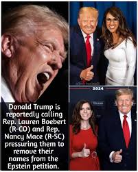 Donald Trump is reportedly calling Rep. Lauren Boebert (R-CO) and Rep.  Nancy Mace (R-SC) pressuring them to remove their names from the Epstein  petition.