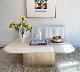 Custom Design Antique Beige Marble Top Center Coffee Table ...