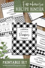 Printable Recipe Binder Kit Farmhouse Kitchen Fillable Etsy Recipe Binder Kit Recipe Book Diy Recipe Binder