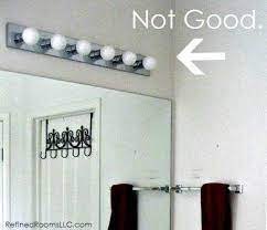 Having lights on both sides of the mirror rather than one overhead is the best choice for a vanity mirror as it provides and even light on both. Update Your Light Fixtures No Electrician Required