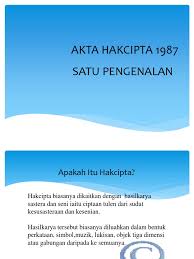 Hak cipta ialah satu set hak eksklusif yang mengawal penggunaan sesuatu pernyataan idea atau maklumat. 51884918 Hak Cipta