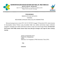 Cek pengumuman hasil seleksi berkas cpns kemenkes 2019. Pengumuman Masa Sanggah Pdf