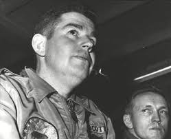 Lt. Charles L. Prescott Pilot Of The American Super Sabre Jet Fighter That  Crash Stock Photo #218726705