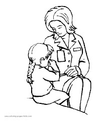 Coloring page hospital bed img 6509 books pages bible printables. Doctor And Child Doctors Hospital Coloring Page Family People Jobs Coloring Pages Color Plate C People Coloring Pages Coloring Pages Family Coloring Pages