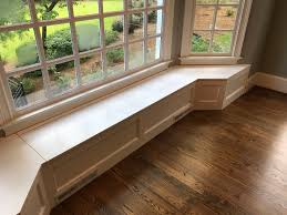 The most common arrangement is off to the side of the kitchen built under a large window, in a corner or in a bay window area. Banquette Bench For A Bay Window Kitchen Seating Shaped Bench Breakfast Nook