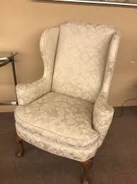 These white wingback chairs definitely made the bride and groom look like the king and queen for the day. Off White Wing Back Chair Delmarva Furniture Consignment