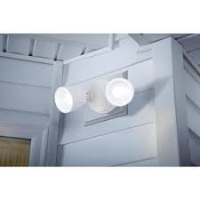 Lutec 2 Light White Outdoor Integrated Led Wall Or Eave Mount Flood Light P6221w The Home Depot