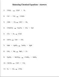 Answer the following questions about the chemical equation shown below: Balancing Chemical Equations By Amy Brown Science Tpt