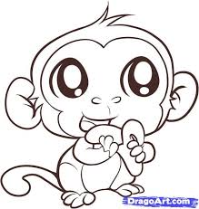 How To Draw An Easy Monkey Step By Step Forest Animals Animals Free Online Drawing Tutorial Adde Baby Animal Drawings Monkey Coloring Pages Monkey Drawing