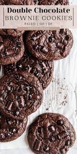 Fudgy Double Chocolate Brownie Cookies Recipe Brownie Cookies Healthy Sweets Recipes Chocolate Brownie Cookies