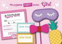 Je veux trouver des cartes d'anniversaires originales pas cher ici carte d'invitation anniversaire pour soirée pyjama. Un Kit Pour Une Soiree Pyjama Disney Girl