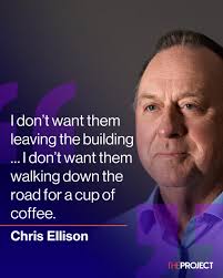 The managing director of a Perth-based mining company has said that he  doesn't want his staff working from home or nipping out to get a coffee.  Chris Ellison told an industry presentation