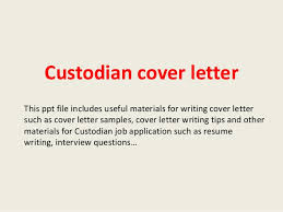 Custodian Cover Letter