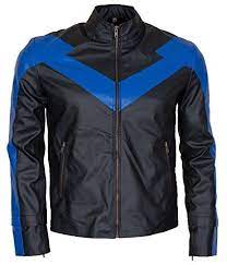 Pin On Dick Grayson Nightwing Adult Mens Faux Leather Jacket