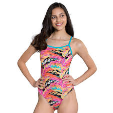 Womens Dolfin Competitive Printed One Piece Swimsuit In