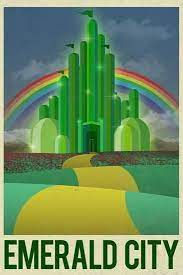 Emerald City Retro Travel Poster In 2019 Wall Arrt Wizard Of Oz Pictures Wizard Of Oz 1939 Emerald City