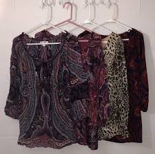 Lot Of 4 Dressbarn Roz Ali Architect Sz 1x Peasant Smock Keyhole Blouse Top Ebay Clothes For Women Clothes Keyhole Blouse