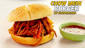 Veggie Chow Mein Burger Recipe By Sooperchef Veggie Chow Mein Mix Vegetable Recipe Burger Recipes