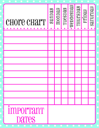 66 Disclosed Downloadable Chore Chart Template