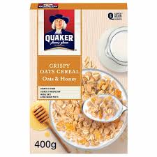 Food packaging often highlights the ingredients or qualities that sell the product. Buy Quaker Crispy Oats Cereal Oats And Honey 400g Online Shop Food Cupboard On Carrefour Uae
