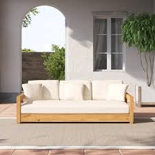 You can choose a wooden sofa set which is comfortable and elegant at the same time. Outdoor Teak Sofa Wayfair