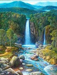 Catarata Canvas Wall Art Waterfalls Catarata Canvas Print Art Artwork Artpainting Artist Painting Scenery Paintings Beautiful Nature Pictures Nature Pictures
