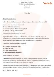 Ncert Exemplar For Class 9 Science Chapter 10 Gravitation Book Solutions