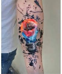Tattoo Bunte Gl Hbirne Auf Arm Bunte Tattoos Tattoos Tattoos Motive