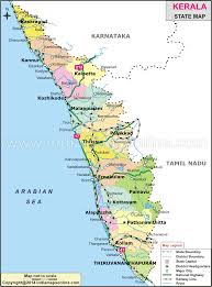 Shows vadukunnathan temple and other points of interest. Kerala Map Kerala State Map India