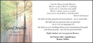 Finden sie hier traueranzeigen, todesanzeigen und beileidsbekundungen aus ihrer tageszeitung todesanzeigen der letzen 14 tage. Traueranzeigen Von Gerd Muller Noz Trauerportal