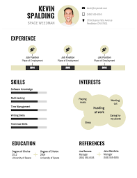 Icons highlight sections and your skills are ranked in a bar chart for quick review. Infographic Resume Template Venngage