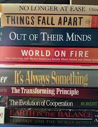 No Longer At Ease Things Fall Apart Out Of Their Minds World On Fire It S Always Something The Transforming Principle The Wall Plaques Book Spine World On Fire