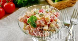 салат с копченой курицей и жареными грибами и огурцом Salat S Kopchenoj Kuricej Mozaika 8 Lozhek Recept Nacionalnaya Eda Idei Dlya Blyud Salaty