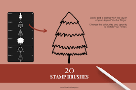 Check spelling or type a new query. Christmas Tree Stamp Brushes For Procreate By Christine Fleury Thehungryjpeg Com